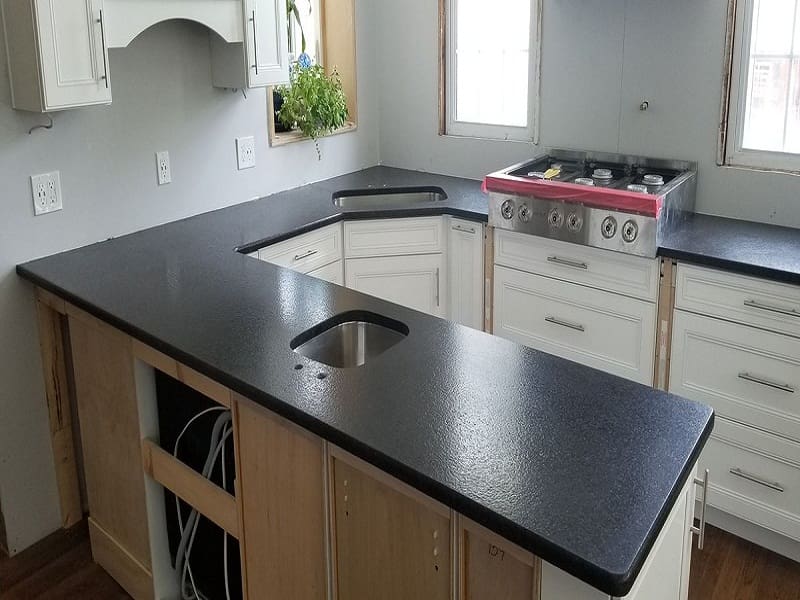 Angola Black Leather Granite Kitchen Worktop Sale at Best Price in